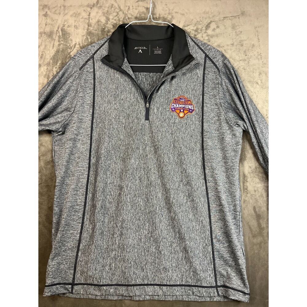 Clemson Tigers 2018 Pullover Mens L Antigua 1/4 Zip Grey Golf National Champions